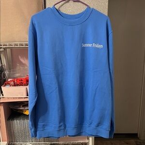 Summer Fridays Vibrant Blue Crewneck